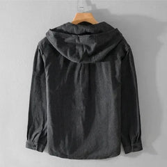 Unai | Camisa Oversize con Capucha Hombre Algodón Manga Larga