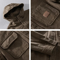 Unai | Camisa Oversize con Capucha Hombre Algodón Manga Larga