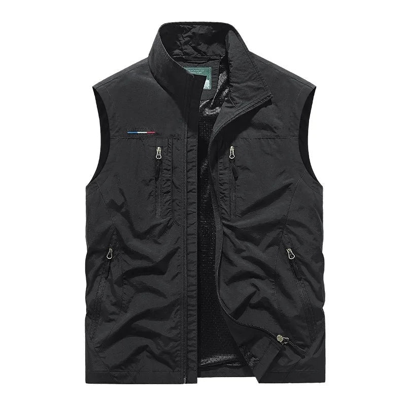 Unai | Chaleco Multibolsillo de Nylon Hombre Cuello Alto Cremallera