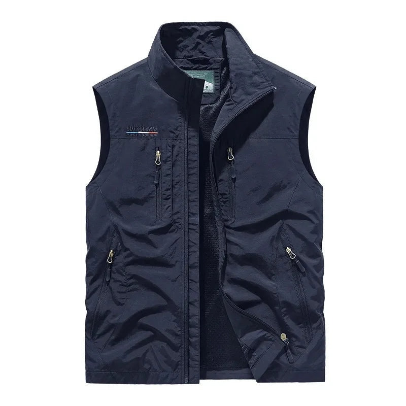 Unai | Chaleco Multibolsillo de Nylon Hombre Cuello Alto Cremallera