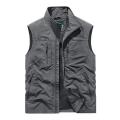 Unai | Chaleco Multibolsillo de Nylon Hombre Cuello Alto Cremallera