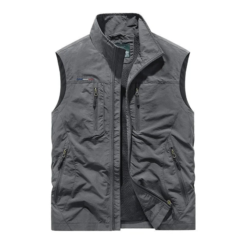 Unai | Chaleco Multibolsillo de Nylon Hombre Cuello Alto Cremallera