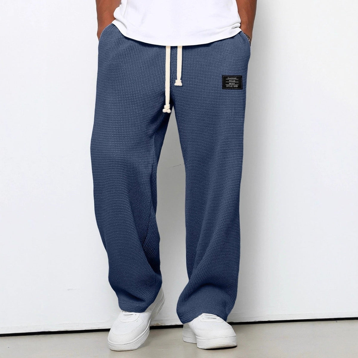 Unai | Pantalón Deportivo de Tejido Waffle Hombre Relaxed Fit Cordón