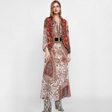 Uxía | Chaleco Largo Boho Mujer Estampado Paisley Escote V