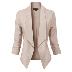 Uxía | Chaqueta Americana Abierta Mujer Manga 3/4 Fruncida