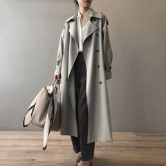 Uxía | Gabardina Larga Mujer Doble Botonadura Impermeable