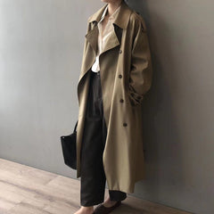 Uxía | Gabardina Larga Mujer Doble Botonadura Impermeable