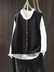 Vega | Chaleco de Punto Mujer Botonera Cuello V