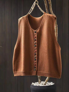 Vega | Chaleco de Punto Mujer Botonera Cuello V