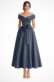 Esperanza | Vestido de Dama de Honor Hombros Descubiertos Mujer Cinturón