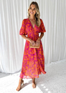 Marisol | Vestido Largo de Invitada de Boda Estampado Mujer Escote V