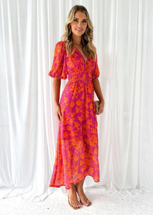Marisol | Vestido Largo de Invitada de Boda Estampado Mujer Escote V