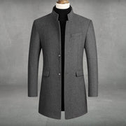 Víctor | Abrigo de Paño Slim Fit Hombre Cuello Mao