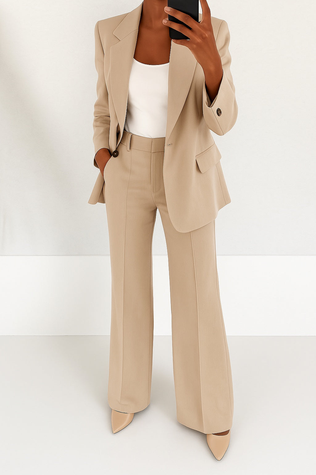Victoria | Conjunto de Traje Chaqueta Mujer Elegante Cuello Solapa