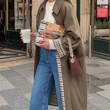 Yolanda | Gabardina Larga Mujer Oversize Forro de Cuadros